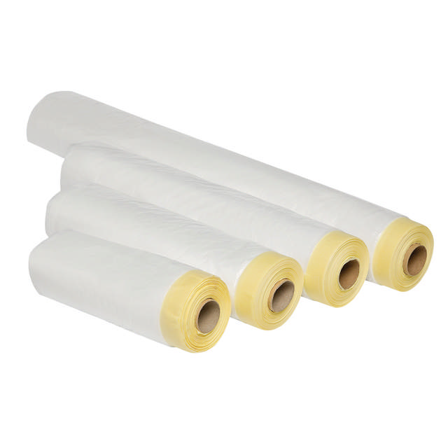 Plastic film with tape