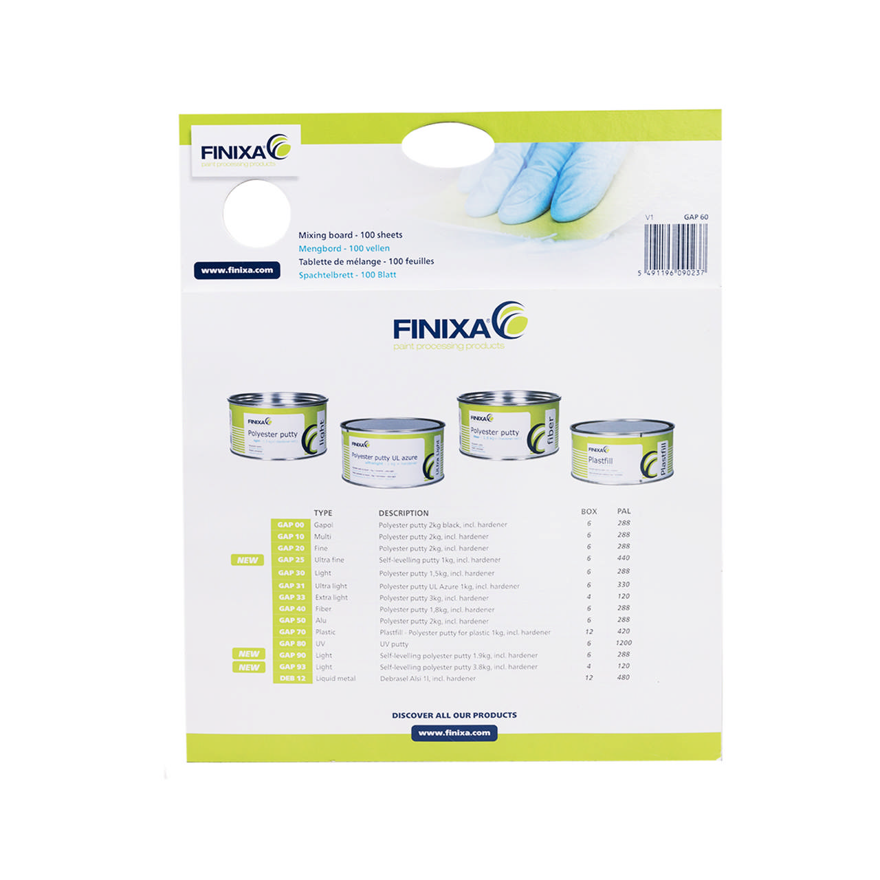 GAP 60 - Spachtelbrett 100 Blatt