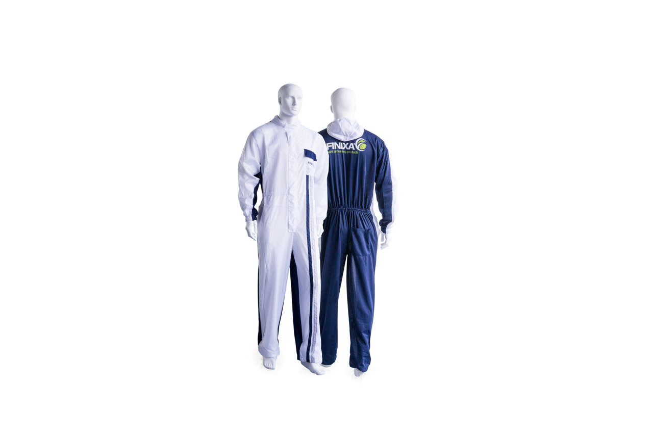 PHO - High-tec spuitoverall wit/blauw
